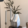 Large Faceted White Vase | Avela