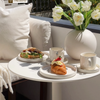 Cups with handles in glossy cream white | Nia