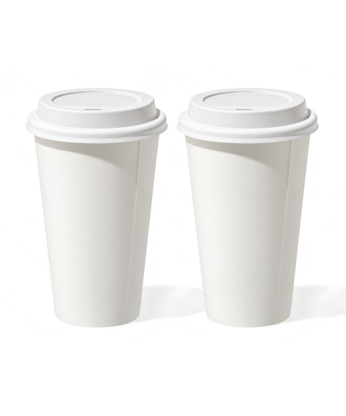 Large Ceramic To-Go Cup with White Silicone Lid | Brooklyn