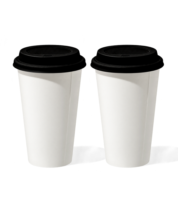 Large Ceramic To-Go Cup with Black Silicone Lid | Brooklyn
