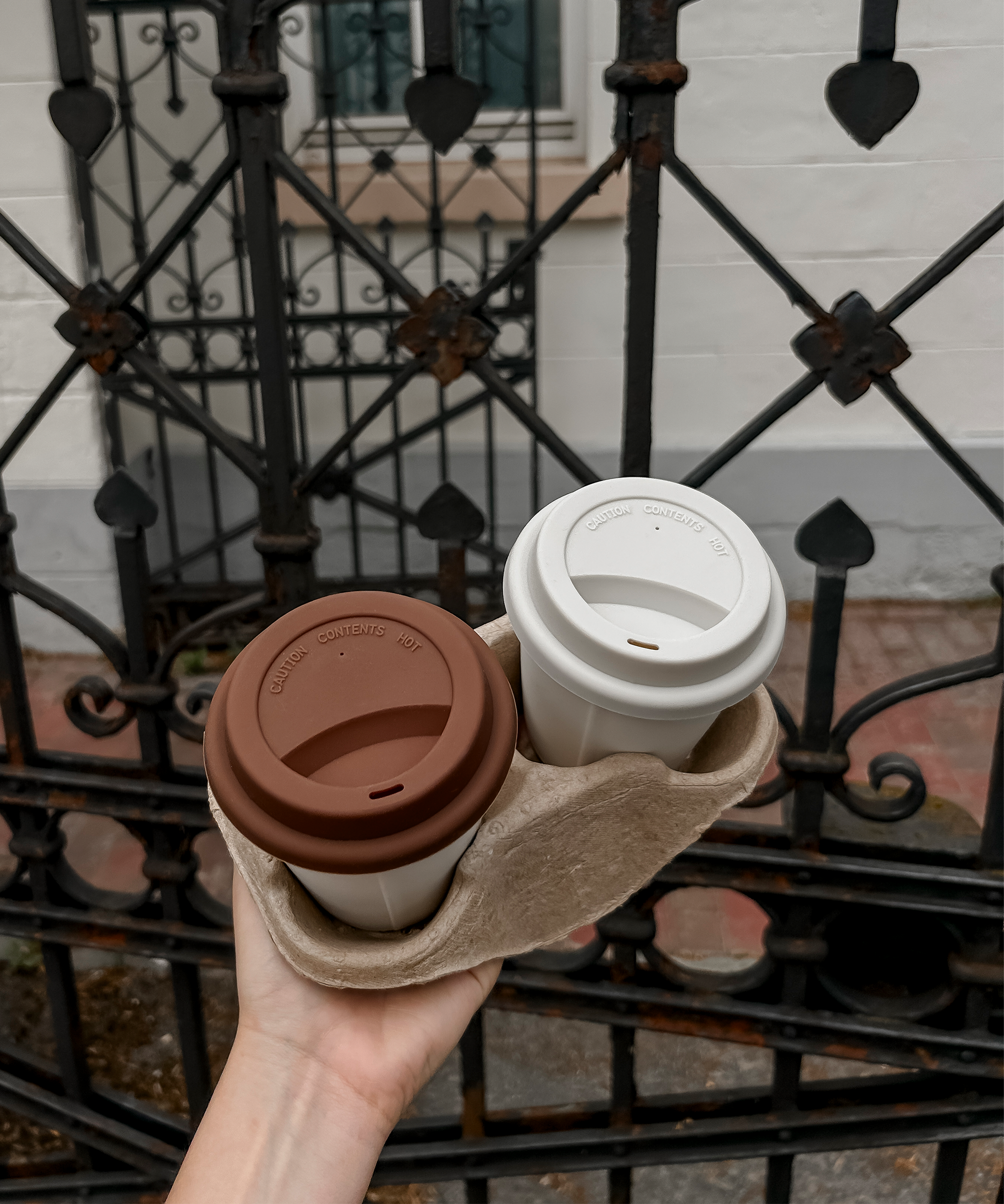 To-Go Becher Silikon-Deckel im 2er Set Braun | Brooklyn