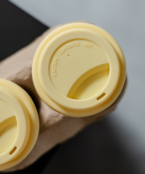 To-Go Becher Silikon-Deckel im 2er Set Butter Lemon aus der Serie Brooklyn – Materialdetail