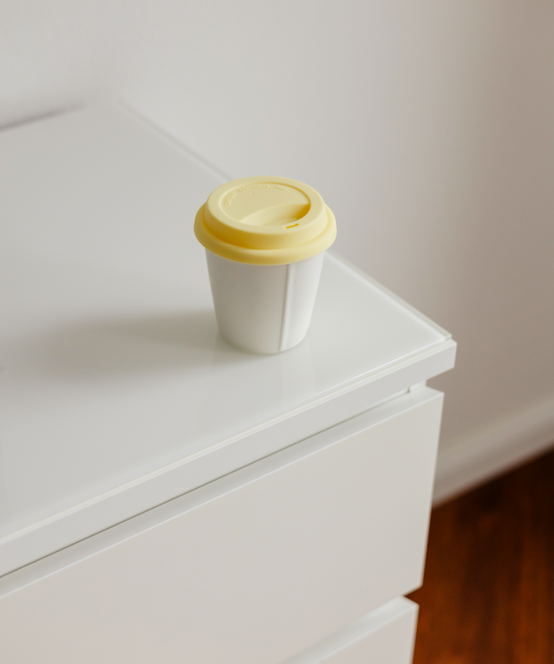 To-Go Becher Silikon-Deckel im 2er Set Butter Lemon aus der Serie Brooklyn – Größenübersicht