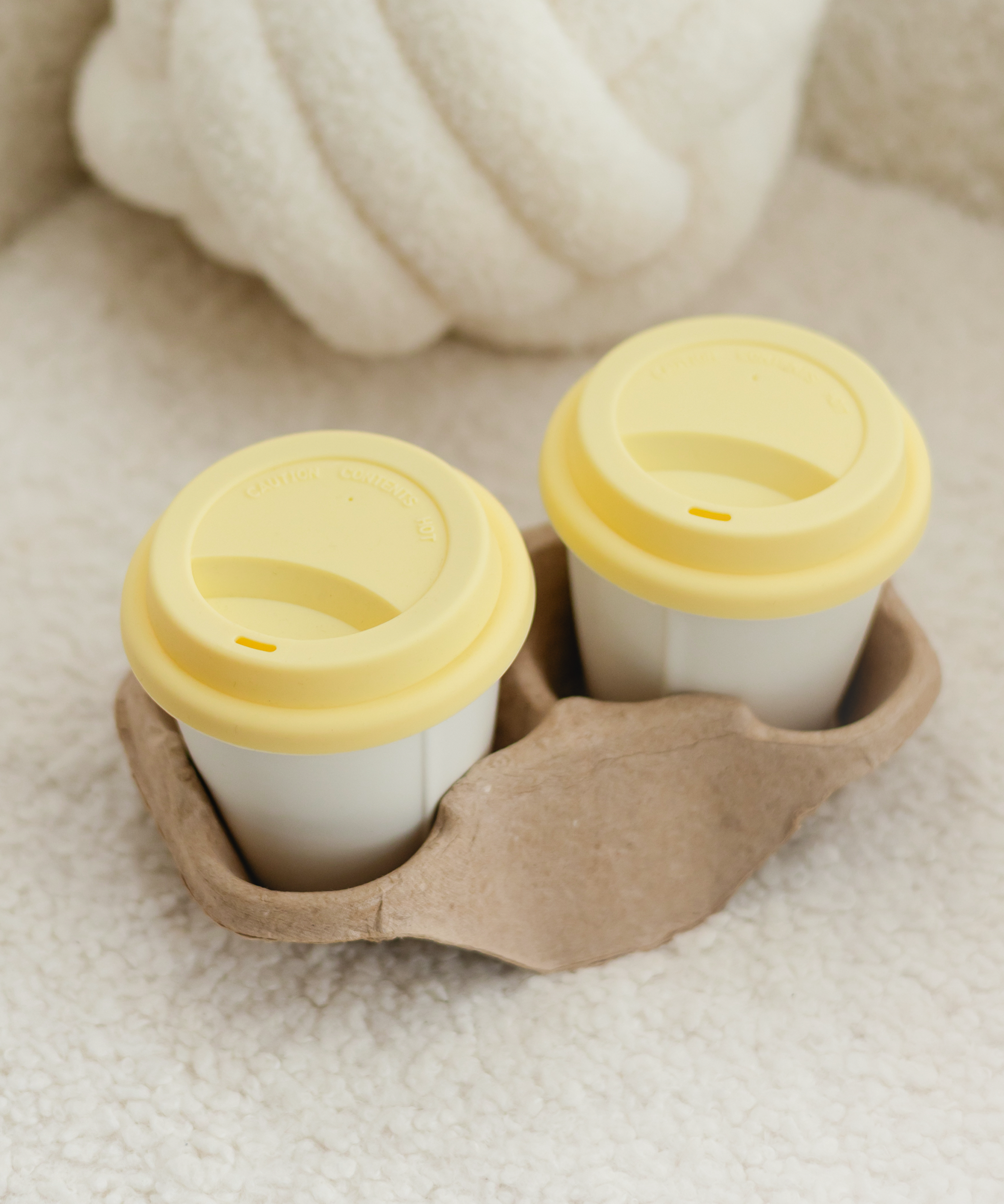 To-Go Becher Silikon-Deckel im 2er Set Butter Lemon | Brooklyn