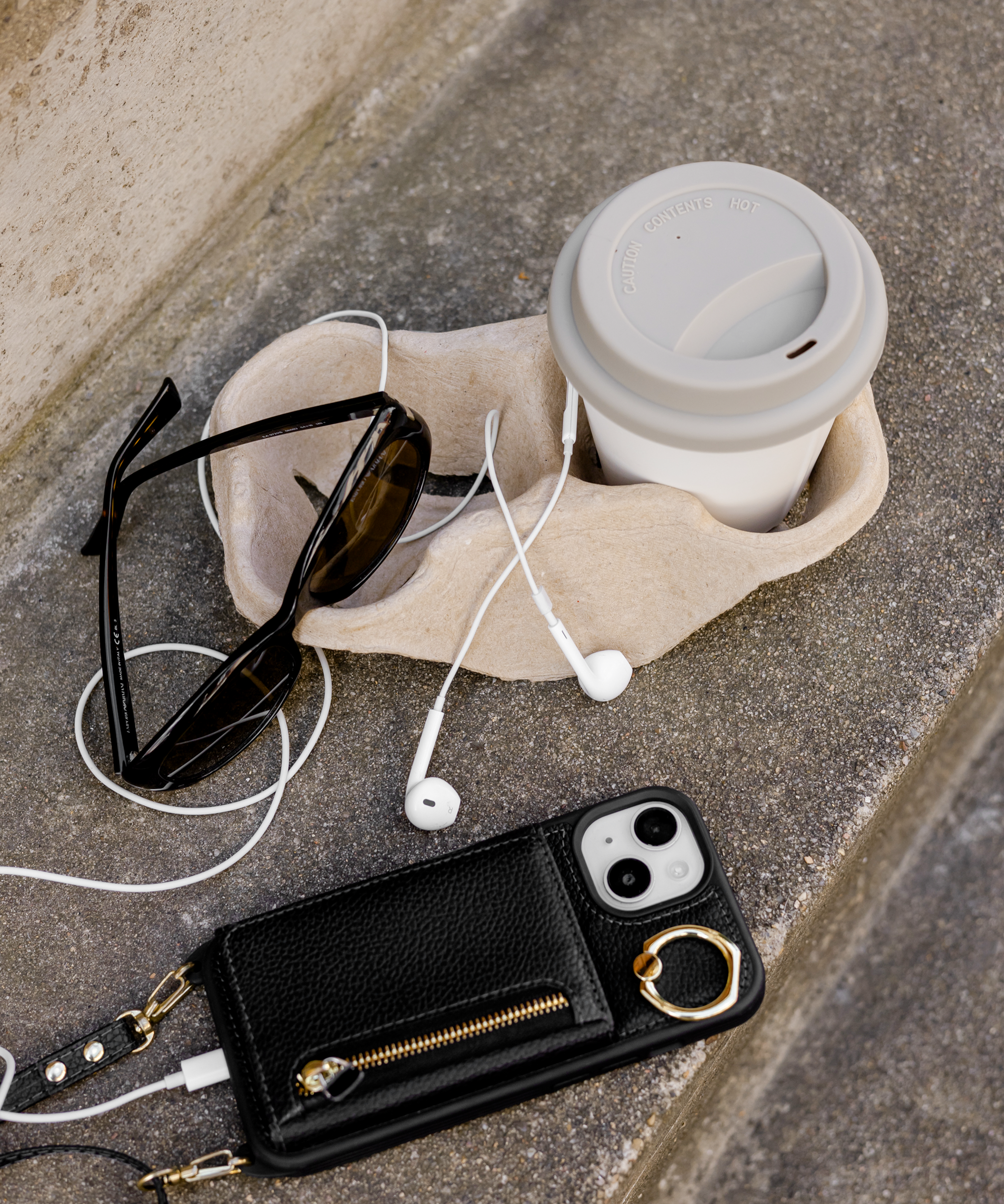 To-Go Becher Silikon-Deckel im 2er Set Greige | Brooklyn