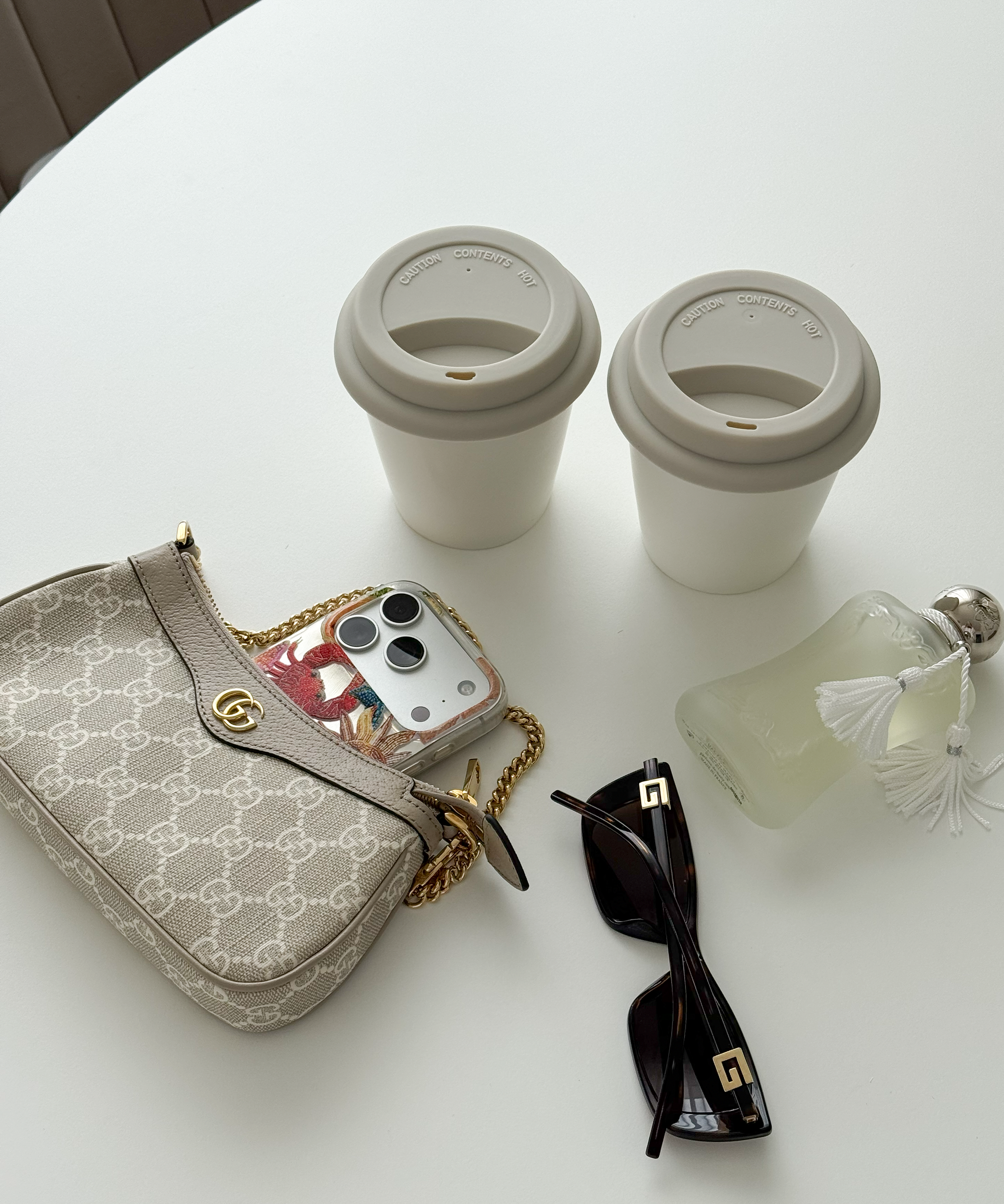 To-Go Becher Silikon-Deckel im 2er Set Greige | Brooklyn