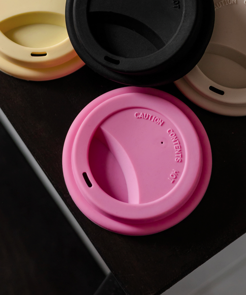 To-Go Becher Silikon-Deckel im 2er Set Pink aus der Serie Brooklyn – Seitenansicht