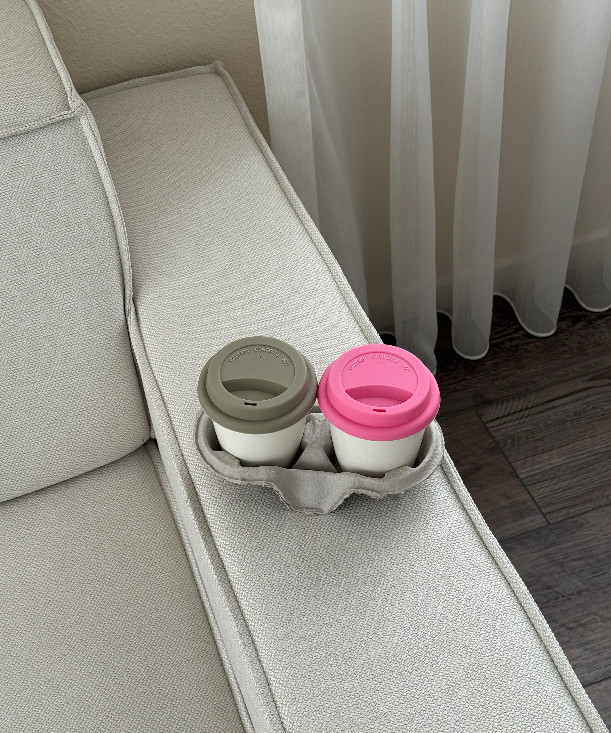 To-Go Becher Silikon-Deckel im 2er Set Taupe | Brooklyn