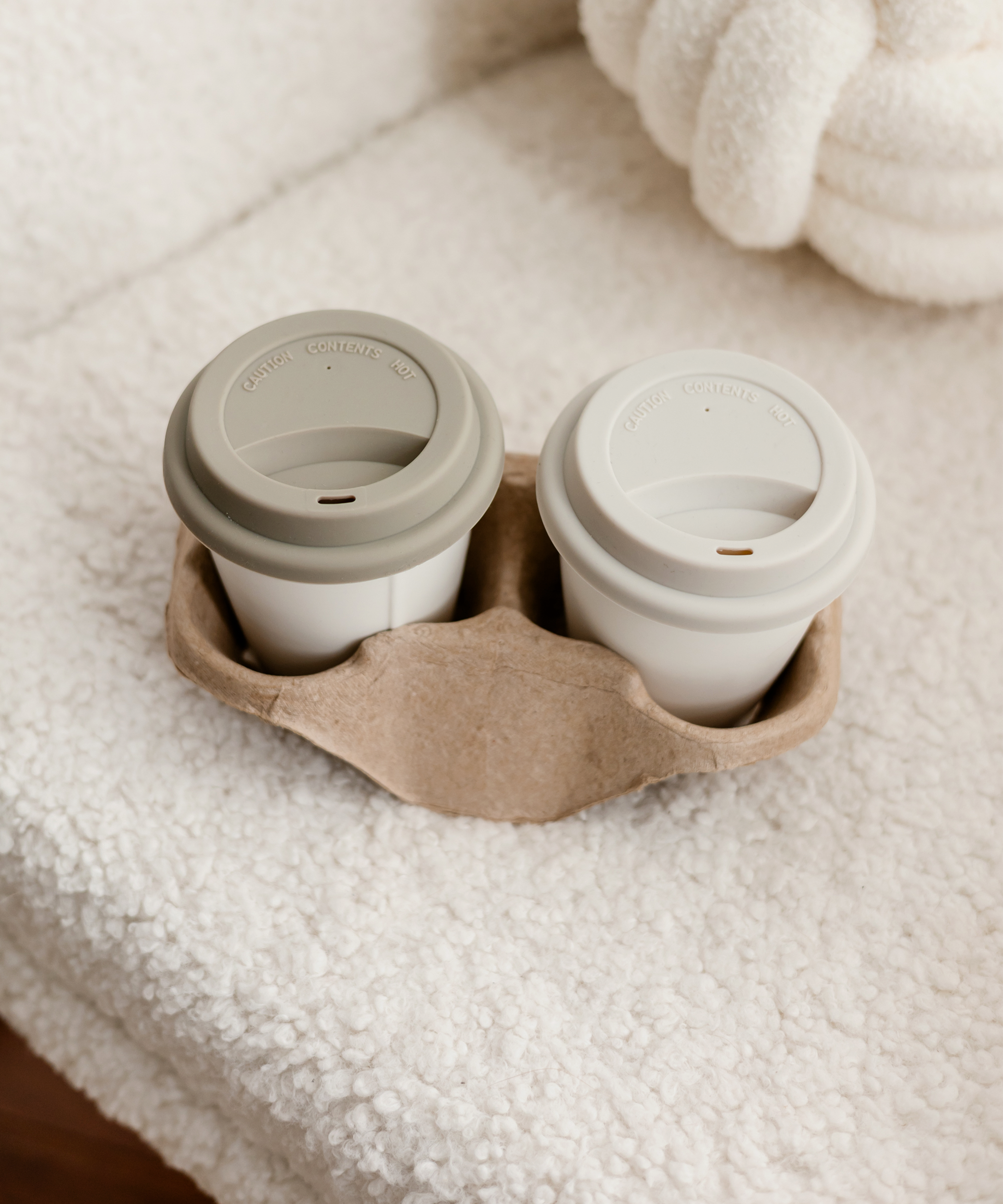 To-Go Becher Silikon-Deckel im 2er Set Taupe | Brooklyn