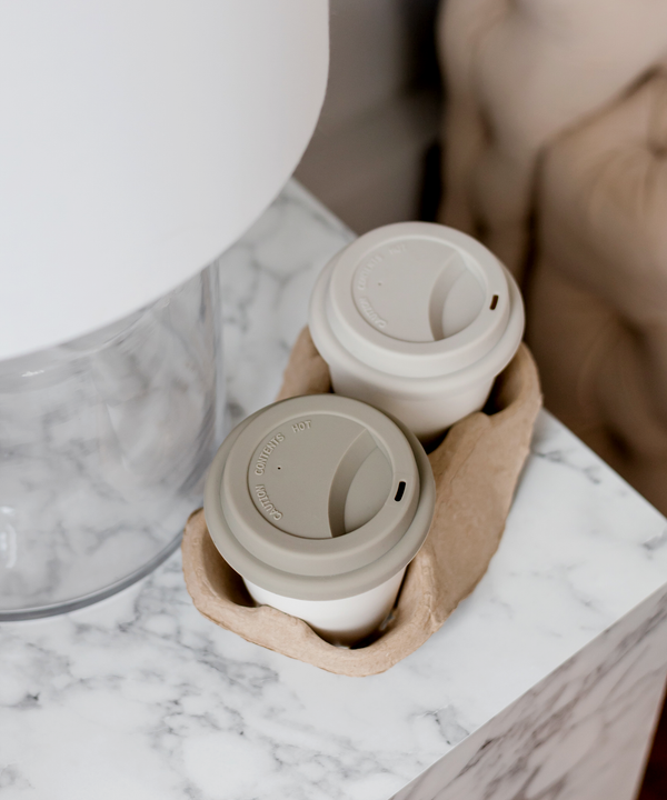 To-Go Cup Silicone Lid Set of 2 Taupe | Brooklyn