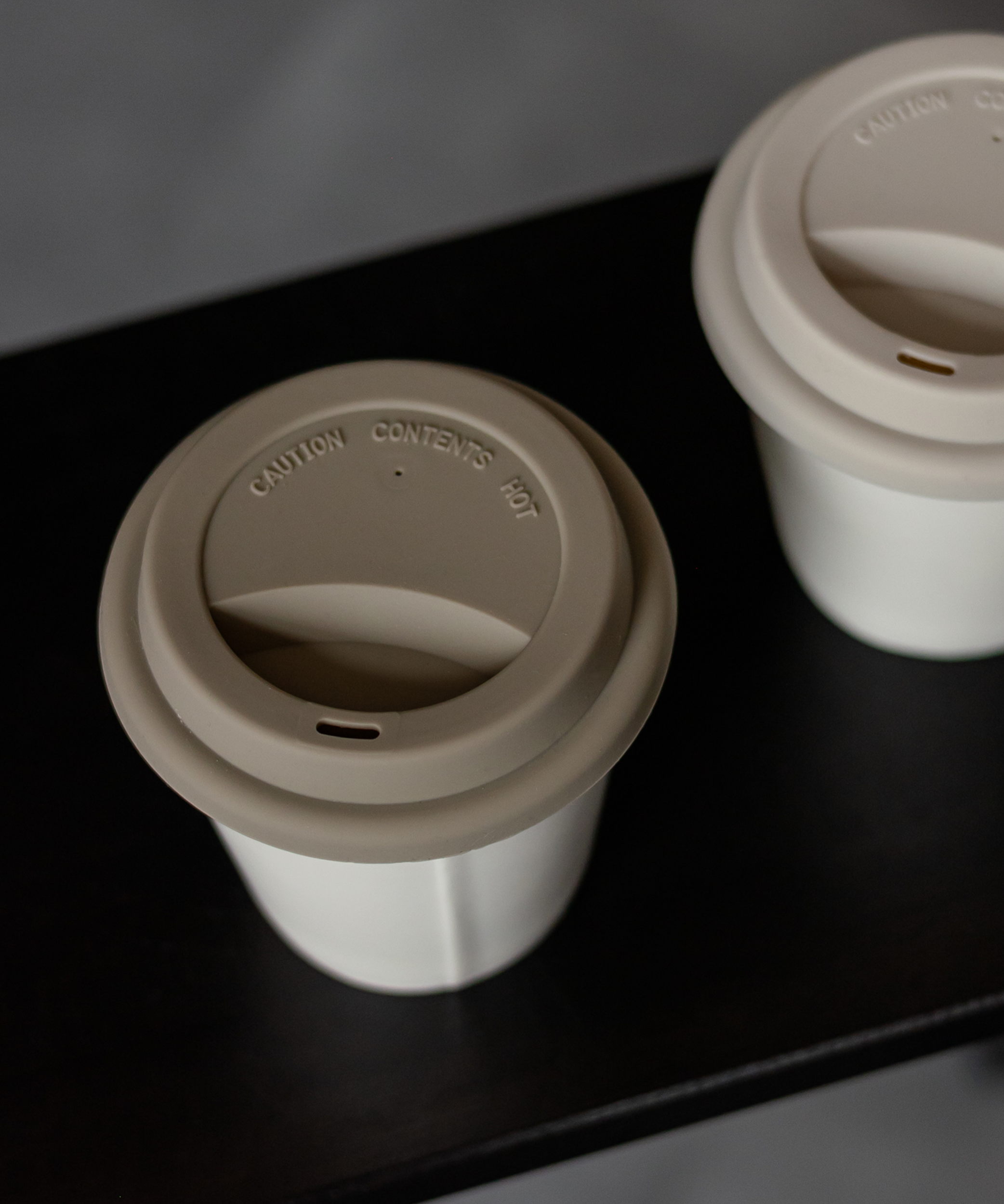 To-Go Becher Silikon-Deckel im 2er Set Taupe | Brooklyn