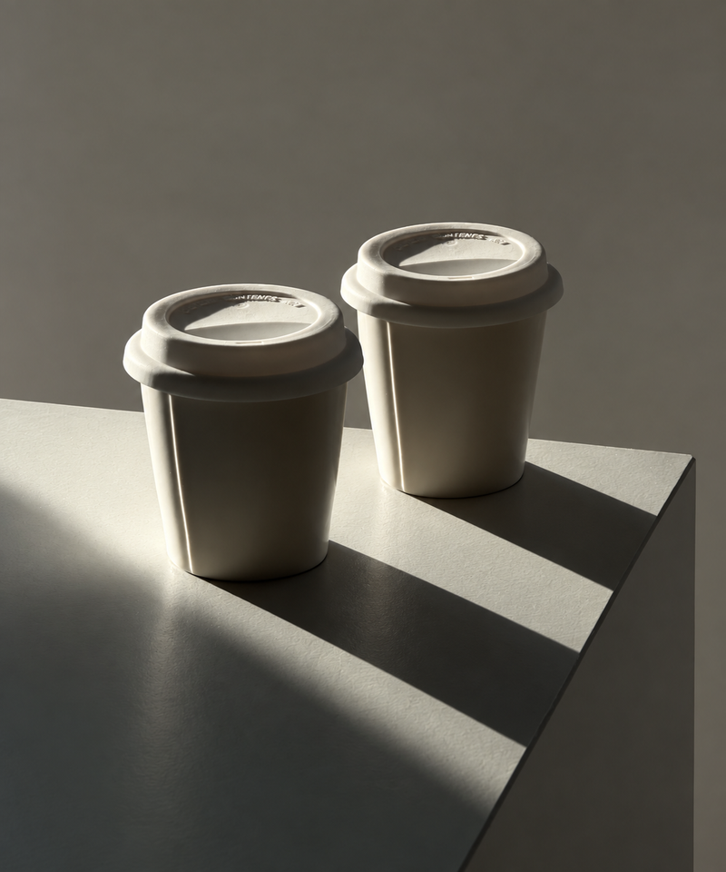 Ceramic To-Go Mug with White Silicone Lid | Brooklyn