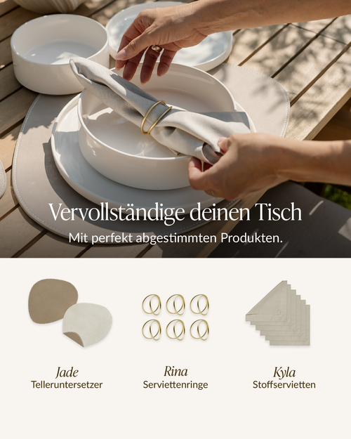 24-piece tableware set in cream white 