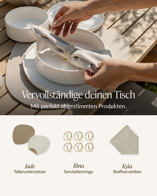 Tableware set in cream white | Nia - 6 people (24 pieces)