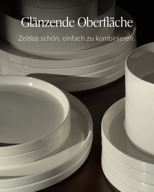 24-piece tableware set in cream white 