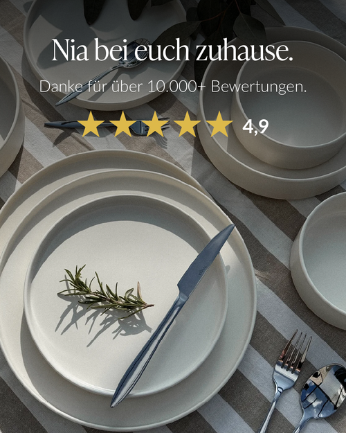 24-piece tableware set in cream white 