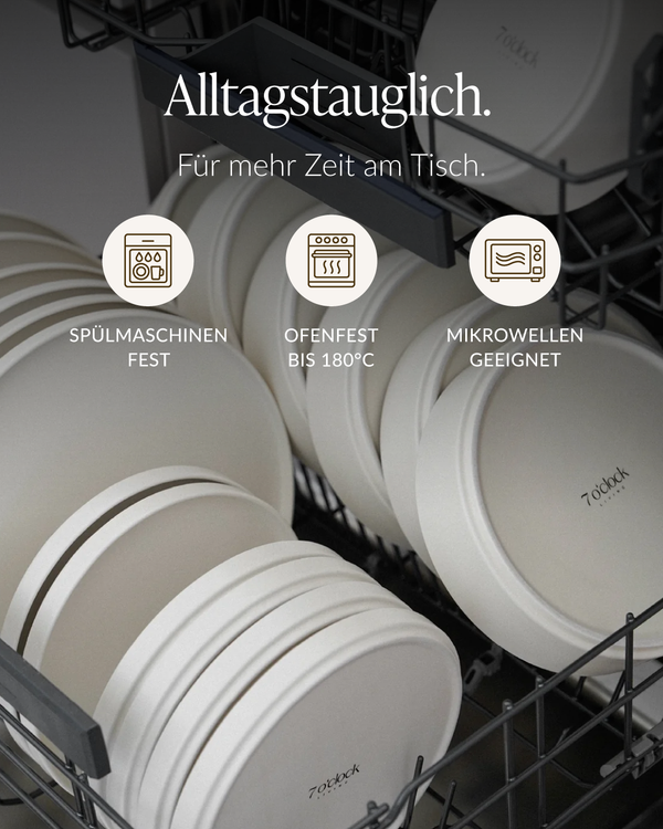 Tableware set in cream white | Nia - 6 people (24 pieces)