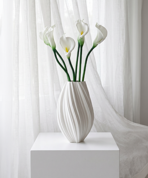 Realistisches Kunstblumen-Bouquet Calla-Lilie 6er in Weiß – bloom collection von 7 O'CLOCK