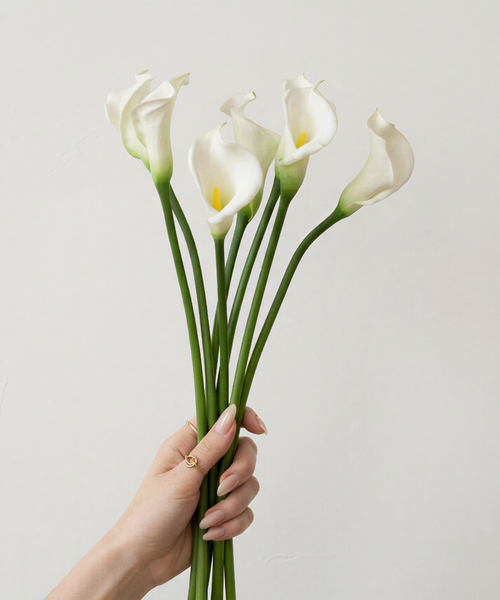 Kunstblumen-Bouquet Calla-Lilie 6er in Weiß aus der Serie Bloom – Produktansicht