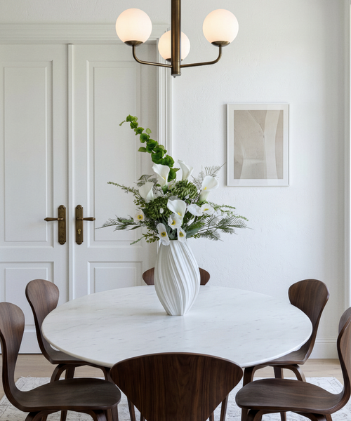 Kunstblumen-Bouquet Calla Rising 15er in Weiß und Grün aus der Serie Bloom – Detailansicht