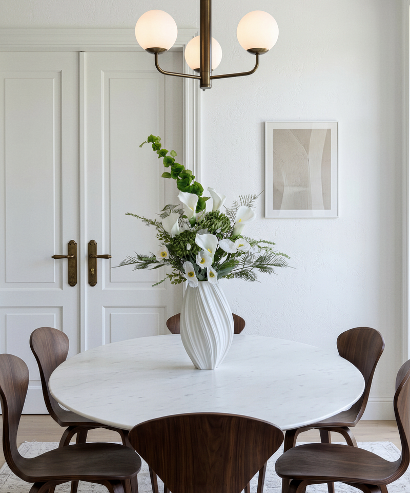 Kunstblumen-Bouquet Calla Rising 15er in Weiß und Grün aus der Serie Bloom – Detailansicht