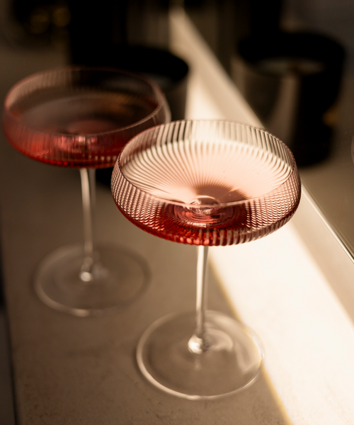 Champagnerglas mit geriffelter Oberfläche aus der Serie Paris – Produktansicht im Detail