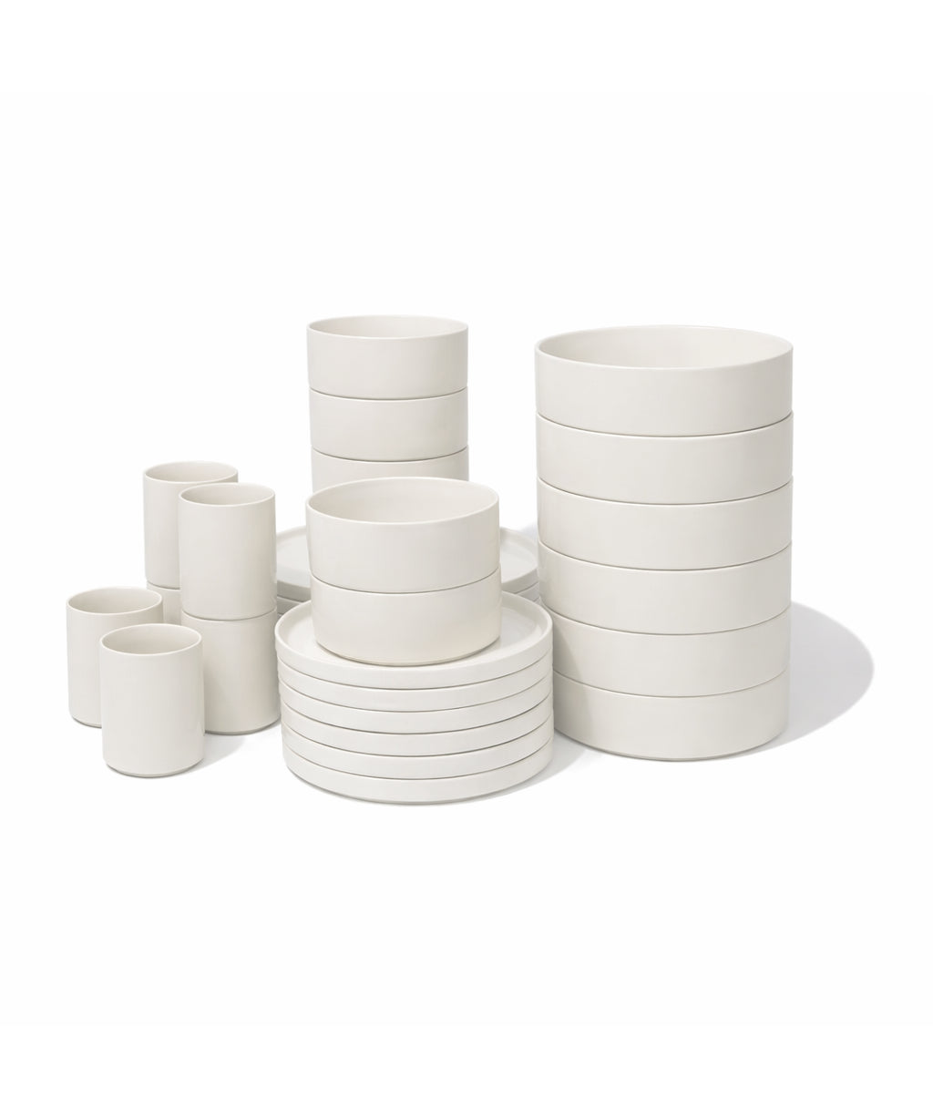 Geschirr Set mit Tassen in cremeweiß-matt – nia collection von 7 O'CLOCK