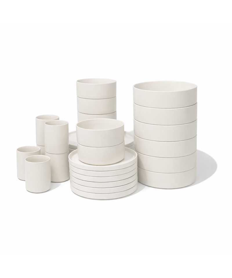 Geschirr Set mit Tassen in cremeweiß-matt – nia collection von 7 O'CLOCK