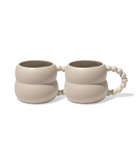 Ceramic mug with pearl handle in beige (250ml) | Chloé