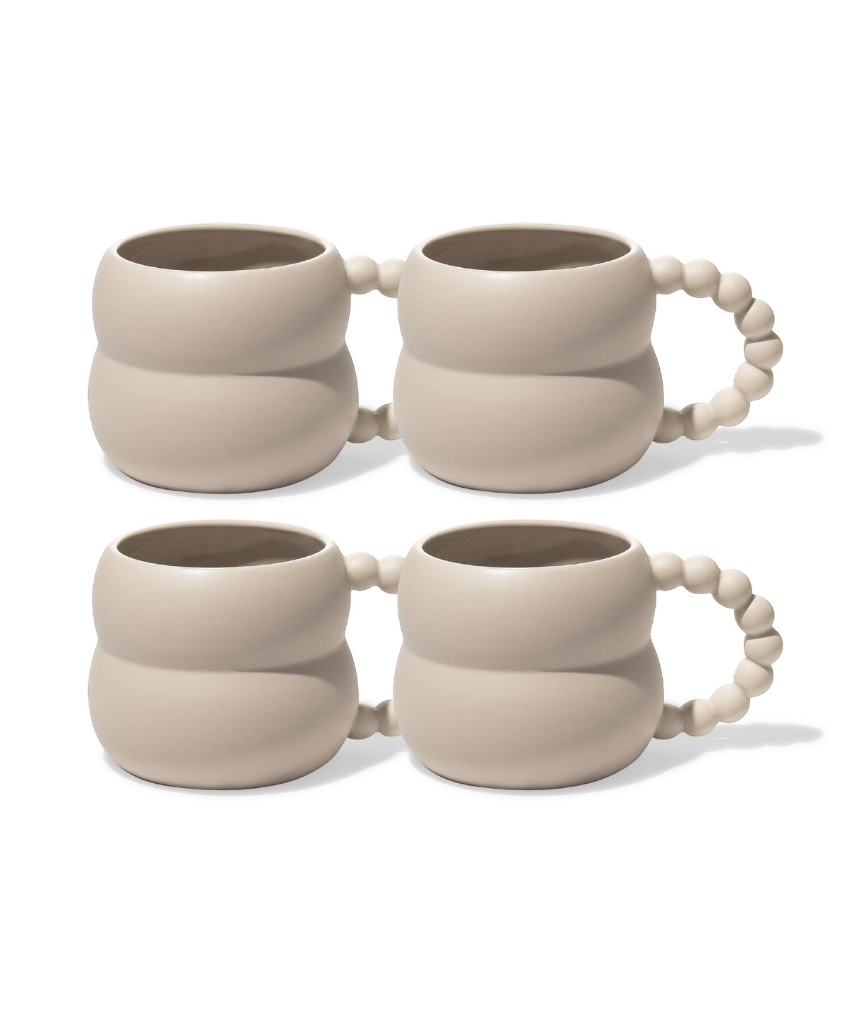 Keramiktasse mit Perlenhenkel Beige aus der Serie Chloé – Materialdetail