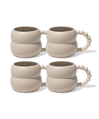 Ceramic mug with pearl handle in beige (250ml) | Chloé
