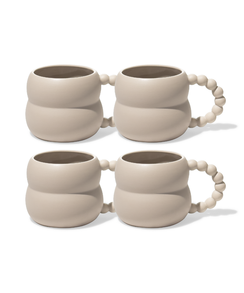 Keramiktasse mit Perlenhenkel Beige aus der Serie Chloé – Materialdetail