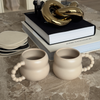 Ceramic mug with pearl handle beige | Chloé