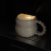 Ceramic mug with pearl handle beige | Chloé