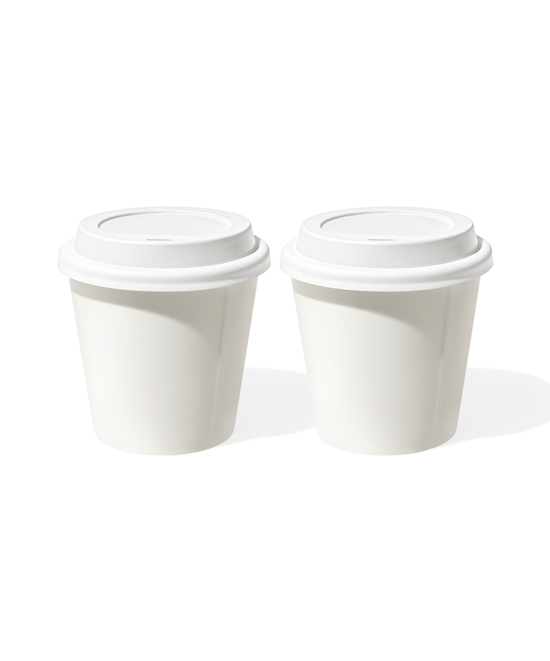 Keramik To-Go Becher mit weißem Silikon-Deckel – brooklyn collection von 7 O'CLOCK