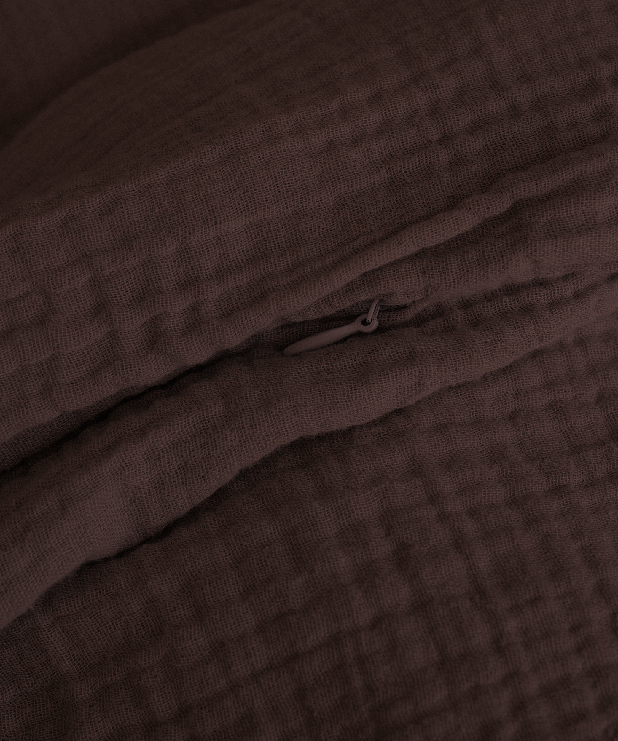 Dark brown muslin double bed linen | Haven