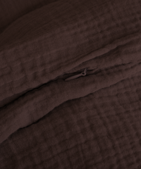 Dark brown muslin double bed linen | Haven