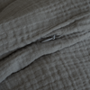 Dark grey muslin single bed linen | Haven