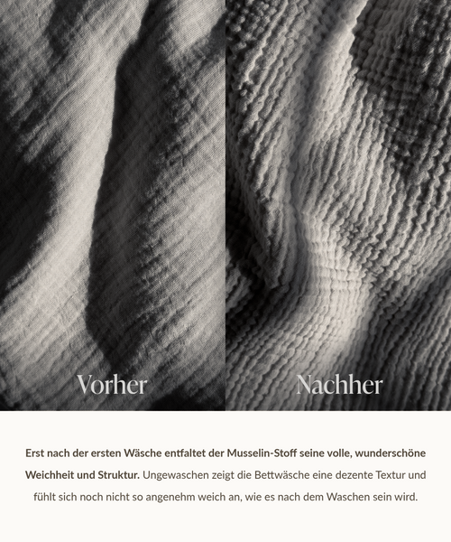 Dunkelgraue Musselin Einzelbettwäsche, Serie Haven – Produktansicht