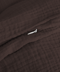 Dark brown muslin single bed linen | Haven