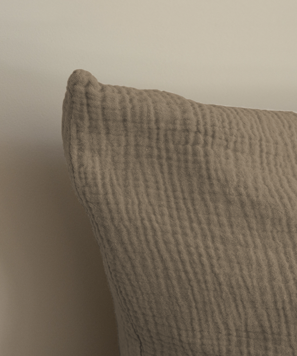 Taupe muslin single bed linen | Haven