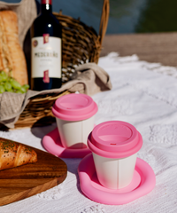 Silikon Untersetzer im organischen Design Pink | Elou