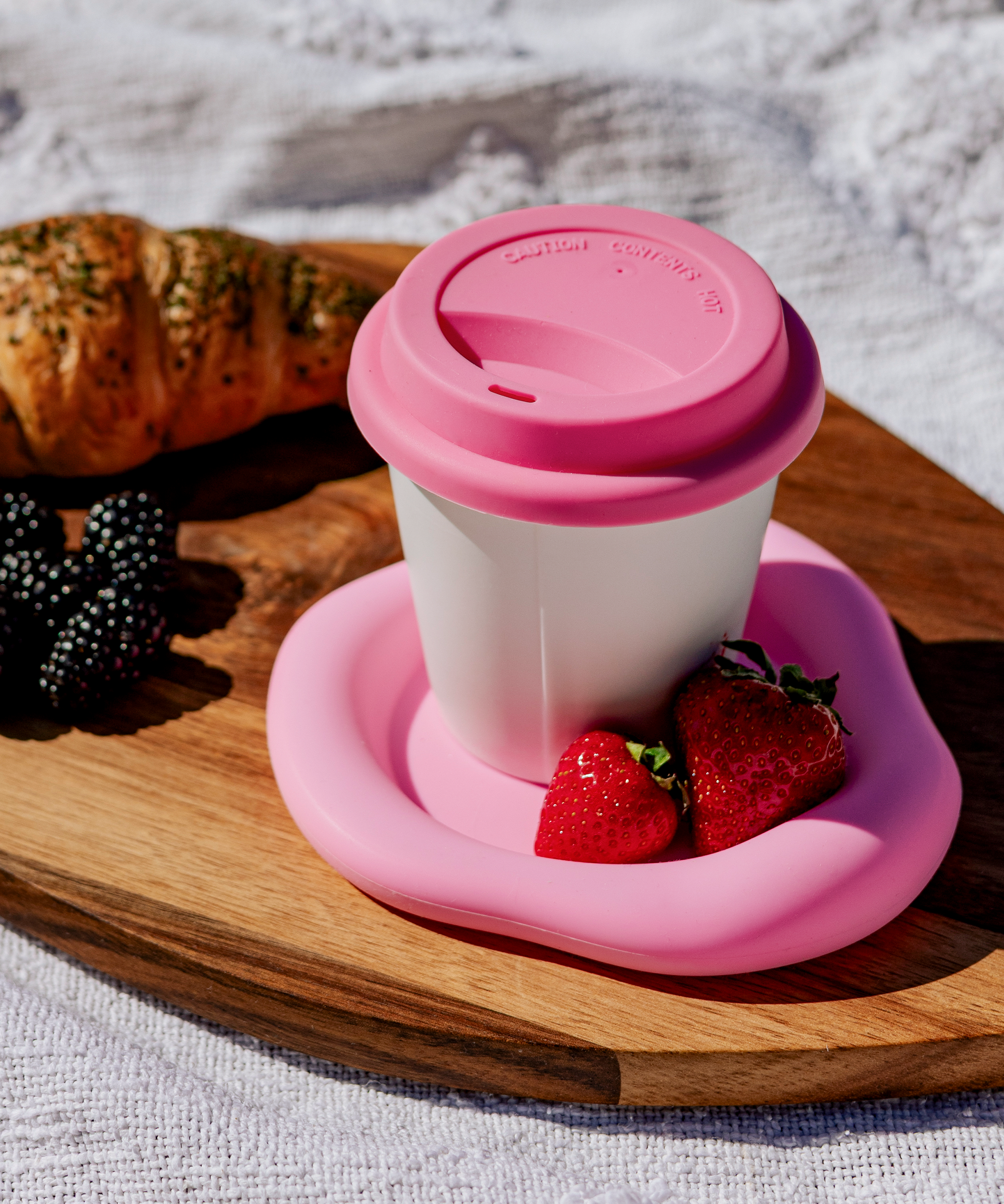 Silikon Untersetzer im organischen Design Pink | Elou