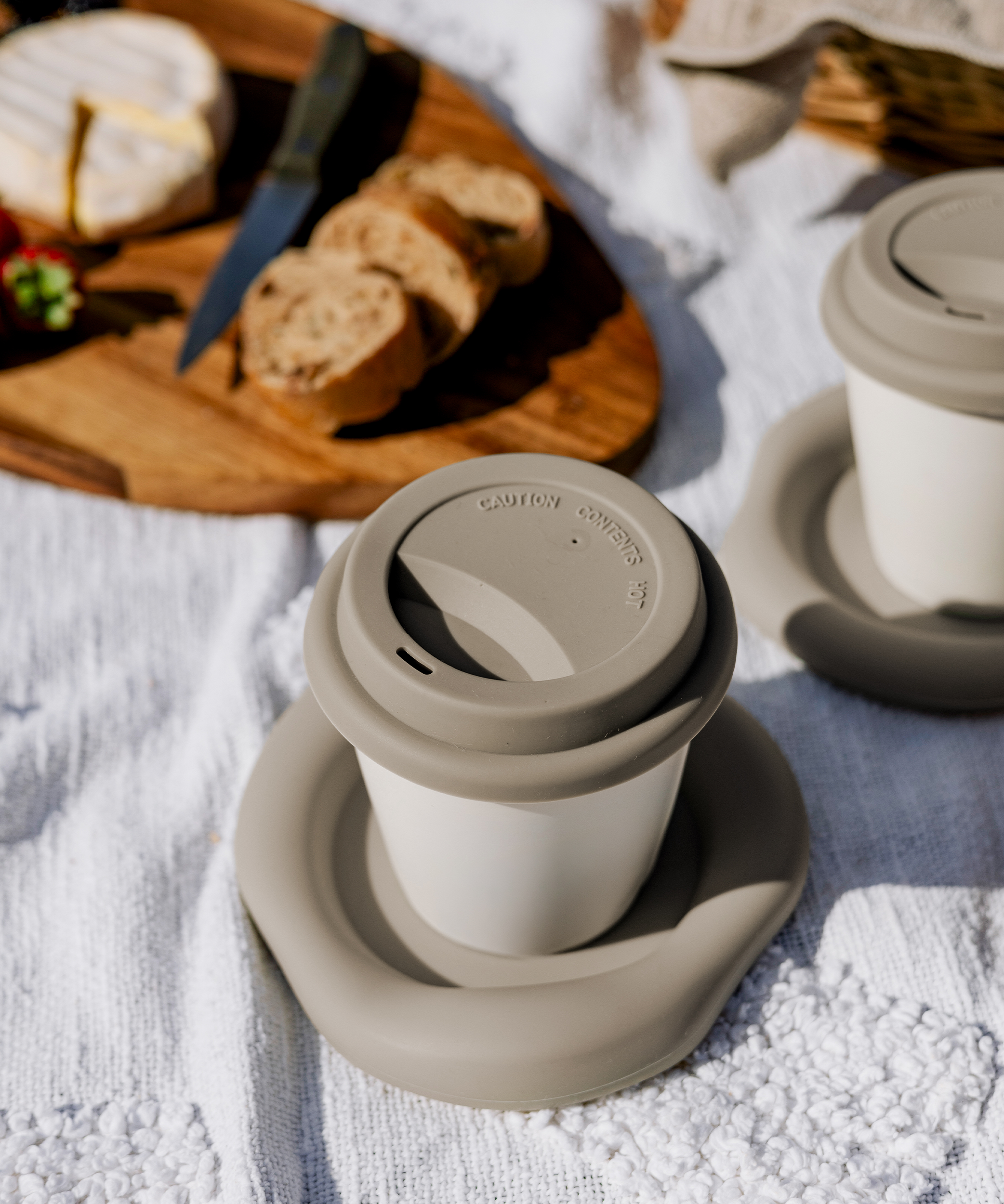 Silikon Untersetzer im organischen Design Taupe | Elou