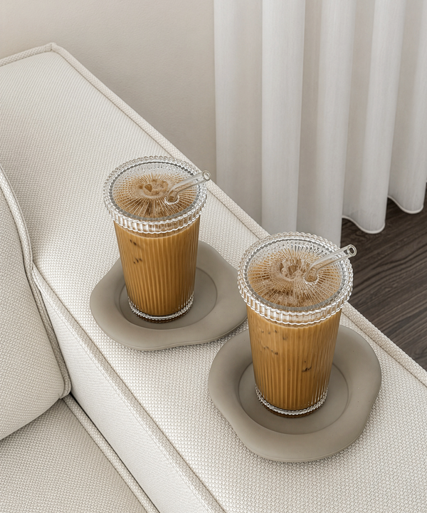 Silicone Coaster in Organic Design Taupe | Elou