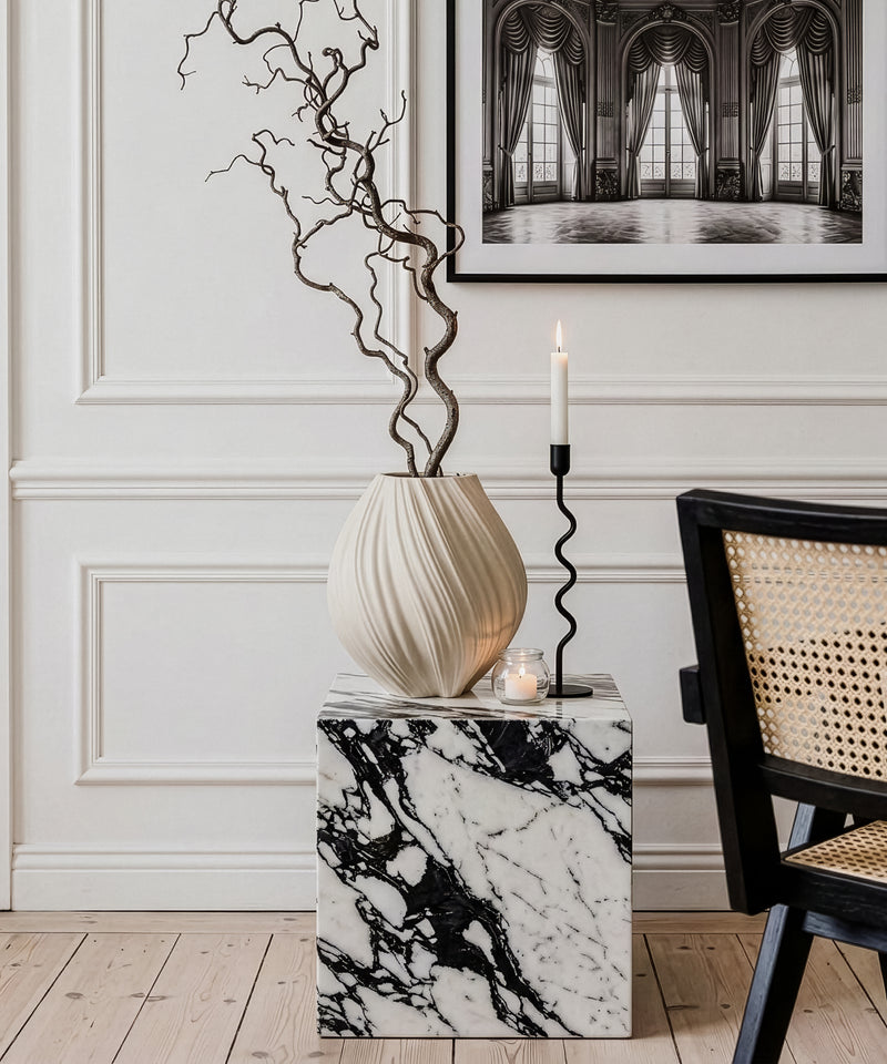 Große Keramik Vase in Beige aus der Serie Flora – Größenübersicht