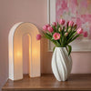 Oblong ceramic vase in white | Flora