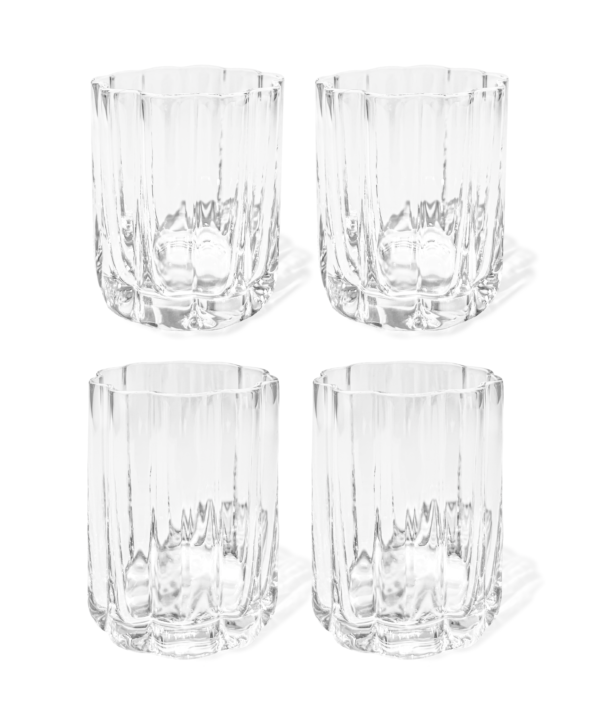 Set of small & large glass in flower design (220ml + 300ml) | Florence