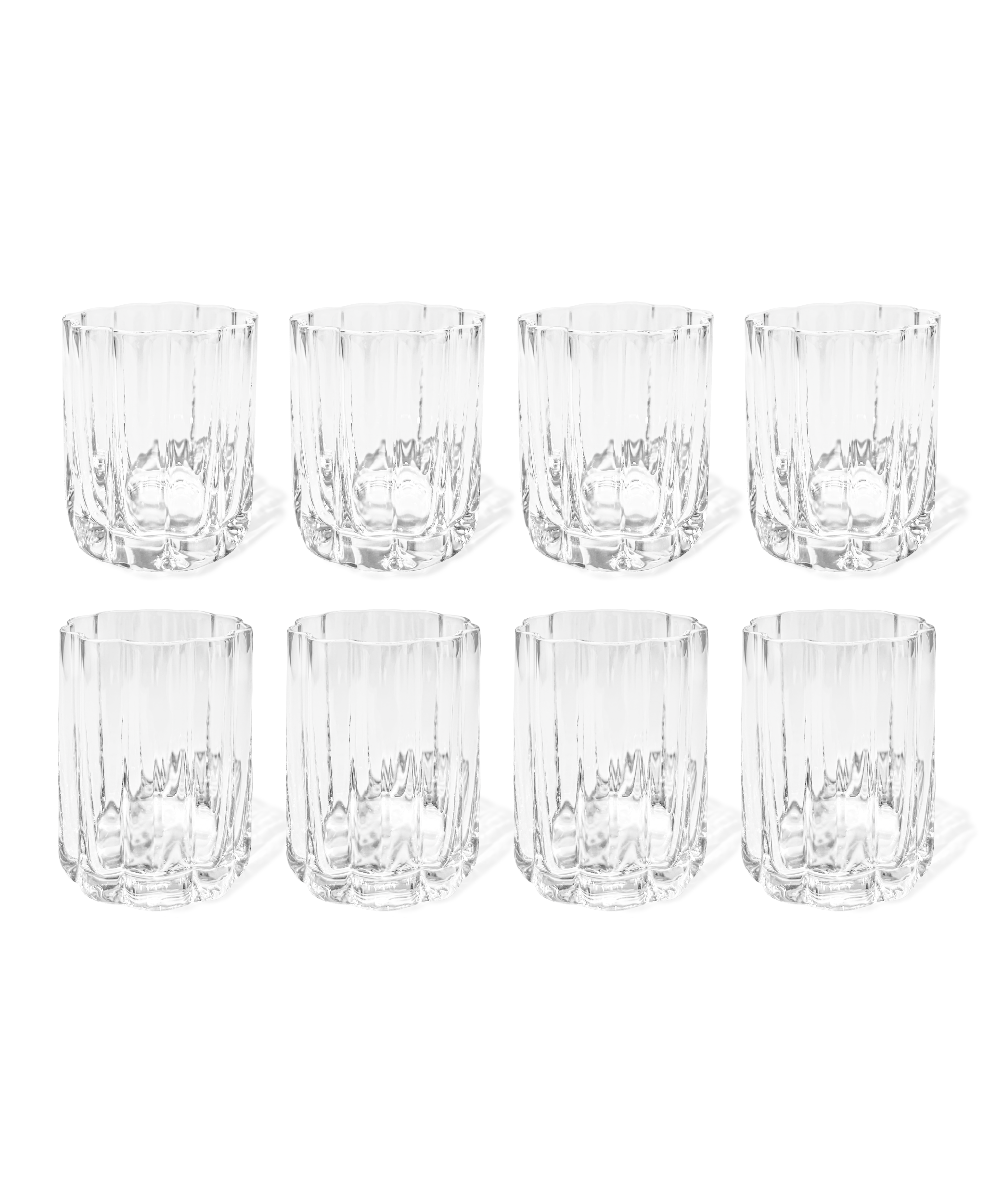 Set of small & large glass in flower design (220ml + 300ml) | Florence