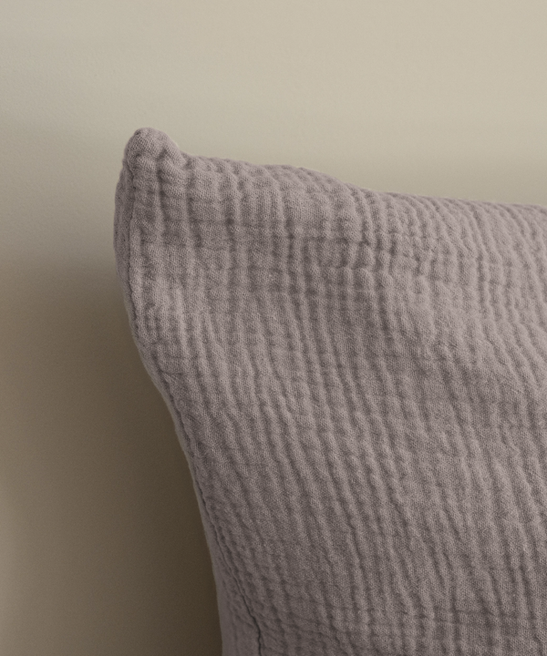 Mauve grey muslin single bed linen | Haven